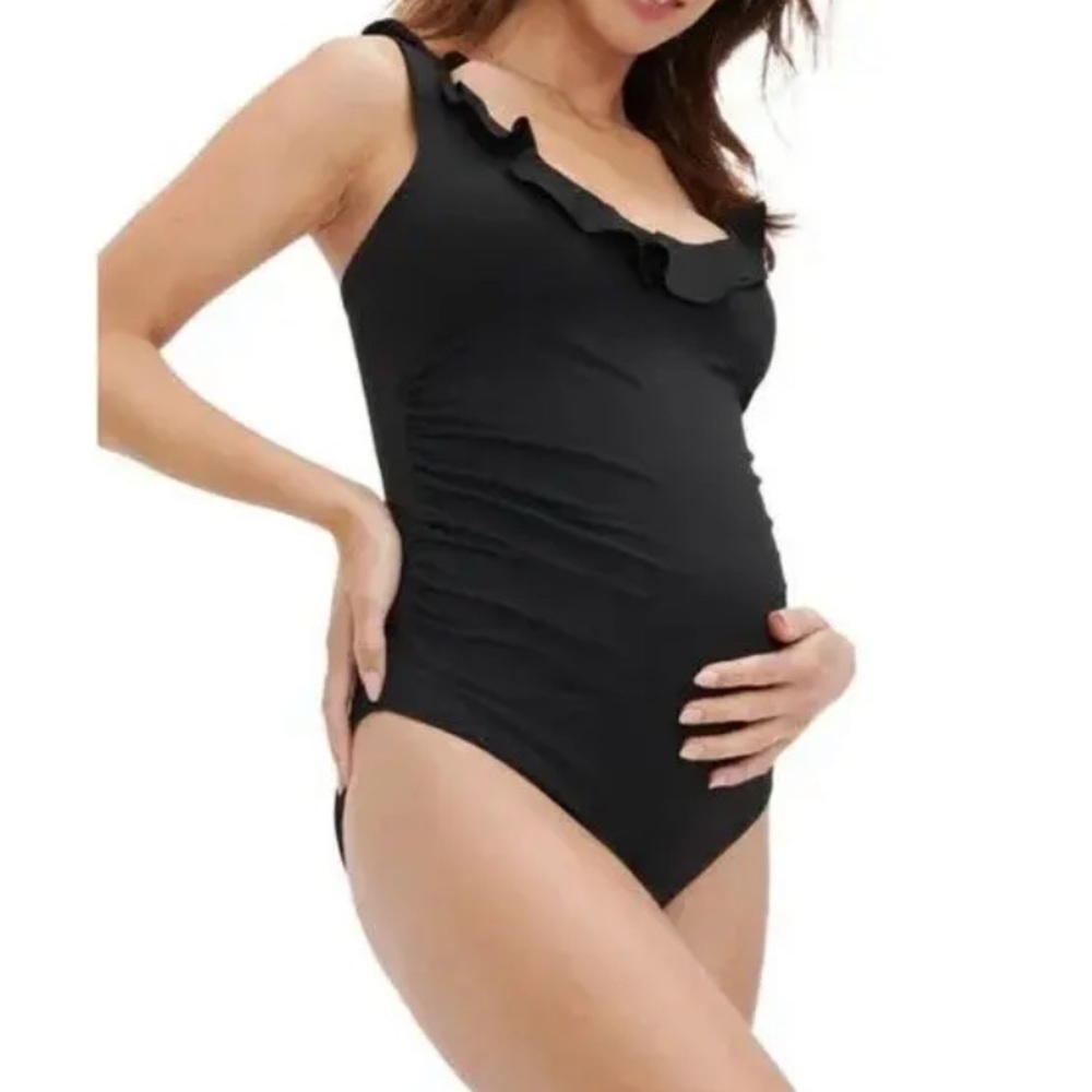 Women's Maternity Hatch The Antigua Maillot Bathing Suit Black XS $178